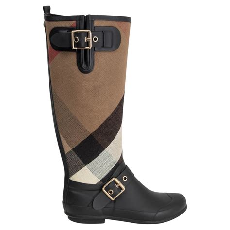 burberry checked rubber boots